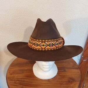 Beaver Quality Cowboy Hat 10X Brown Ranchwear Horse Show Western Sz. 7 1/8
